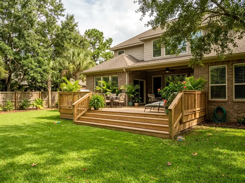 450 sq ft Natural cedar Wood Tropical deck