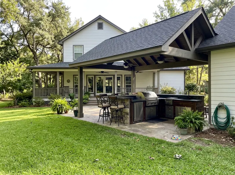 12 linear ft Charcoal Appliance package Farmhouse outdoor kitchen