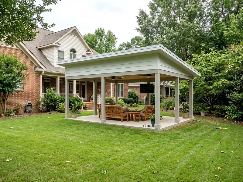 12×20 ft White Aluminum Farmhouse Flat / shed Freestanding pavilion