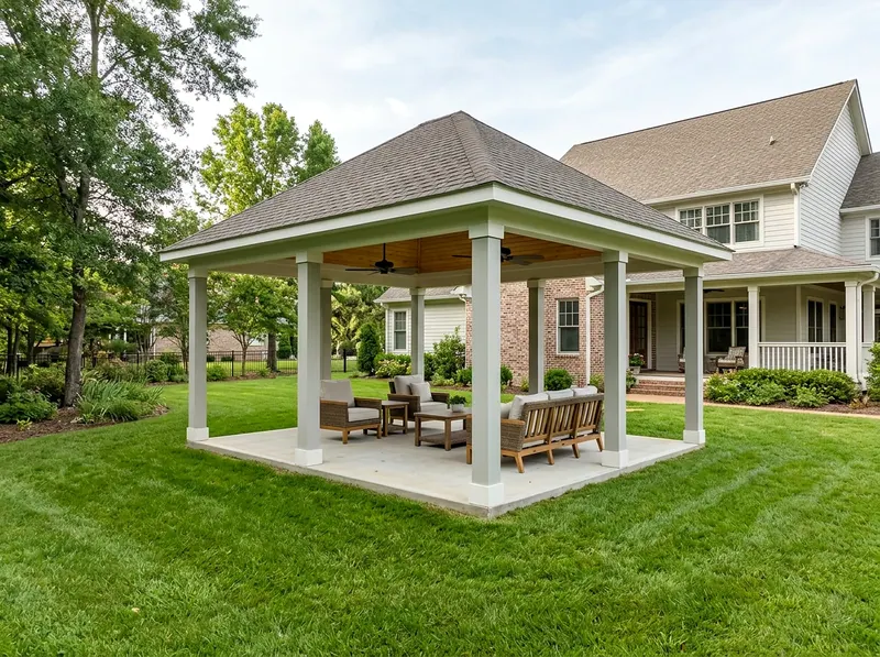 12×20 ft White Insulated Farmhouse Hip Freestanding pavilion