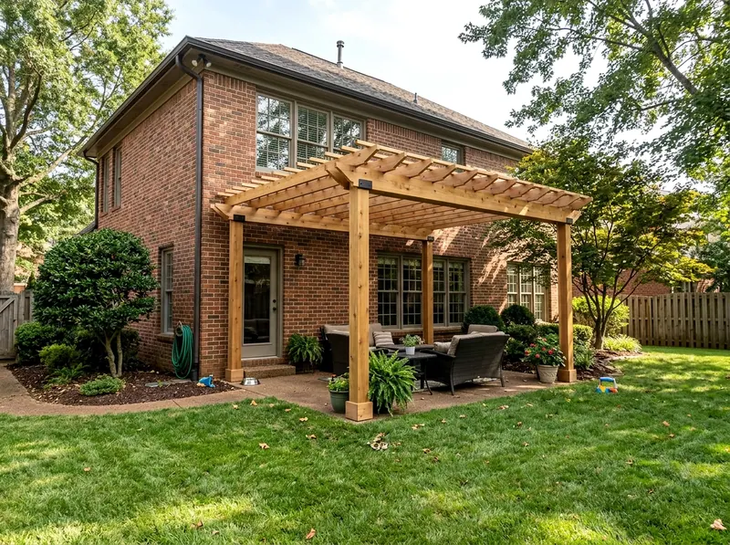 120 sq ft Charcoal Cedar Traditional Open pergola