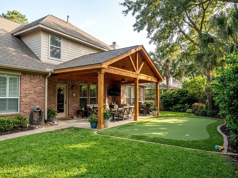 500 sq ft Natural cedar Putting green Tropical putting green