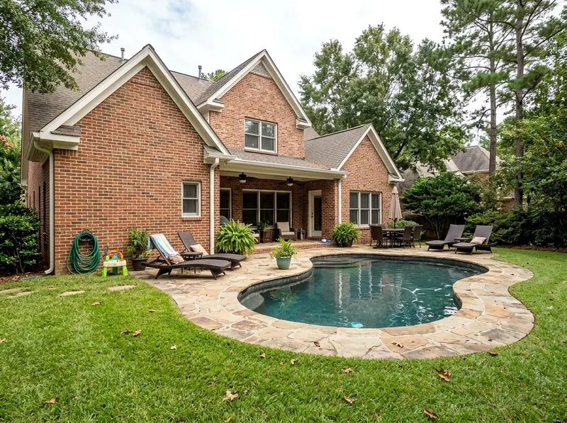 Family yard Charcoal Value finish Traditional shotcrete pool