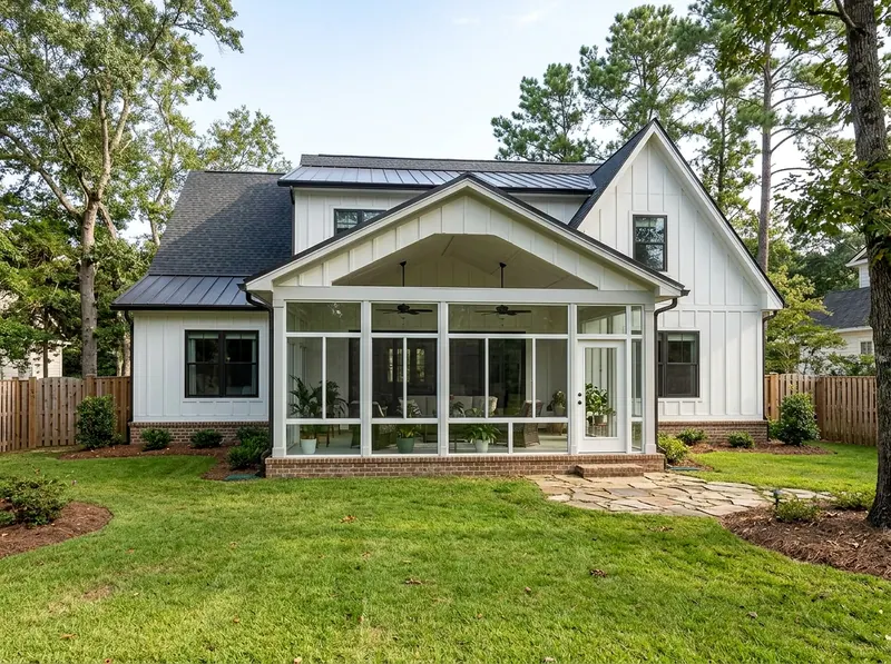 150 sq ft White Four-season Modern Farmhouse sunroom
