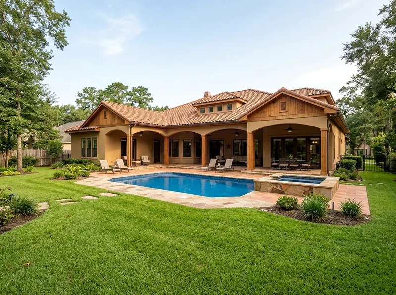Large yard Natural cedar Value liner Mediterranean vinyl liner pool