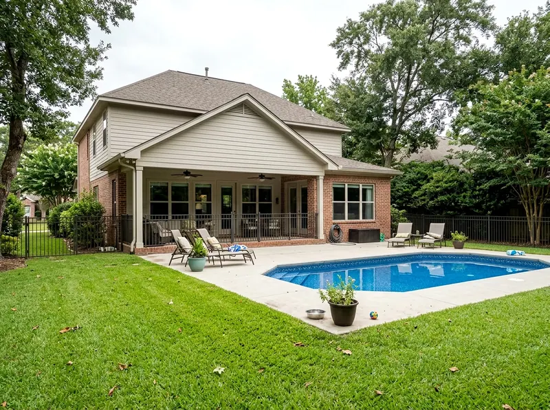 Smaller yard Charcoal Value liner Modern vinyl liner pool
