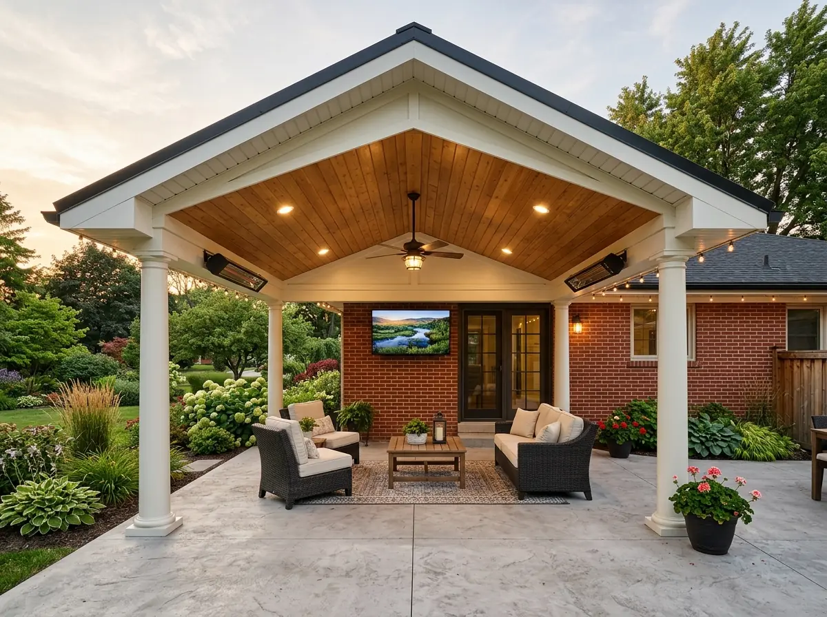 Patio cover with gable roof